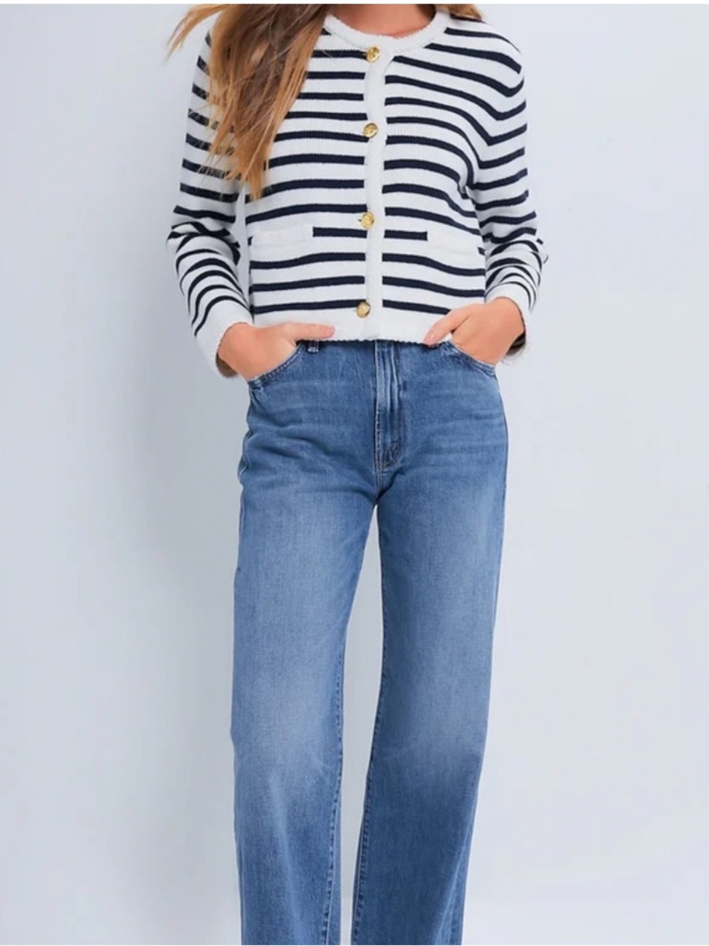 Tuckernuck Hyacinth House Maybourne Stripe Cardigan Size Small